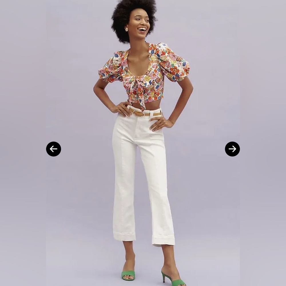 Pilcro Slim 70s High Rise Crop Flare Jeans